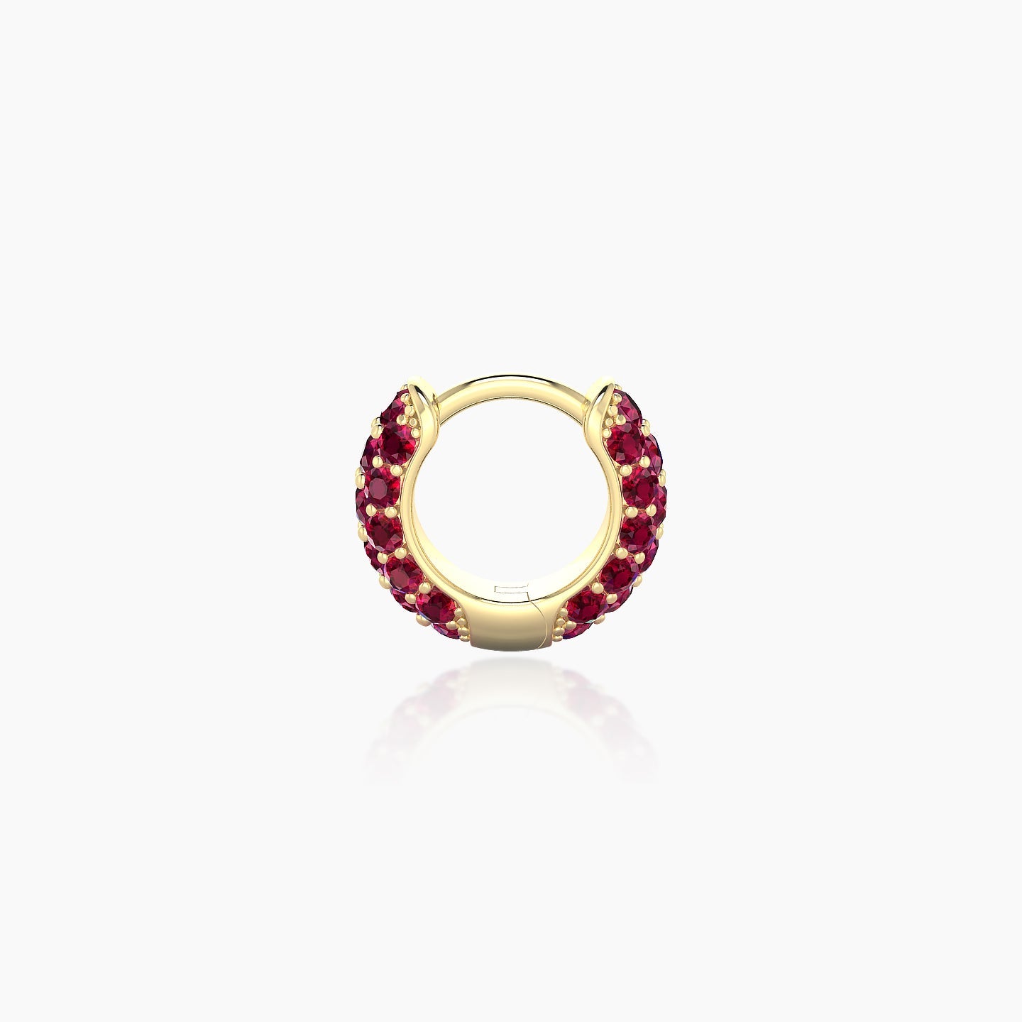 Theia | 18k Yellow Gold 5 mm Pave Ruby Hoop Piercing