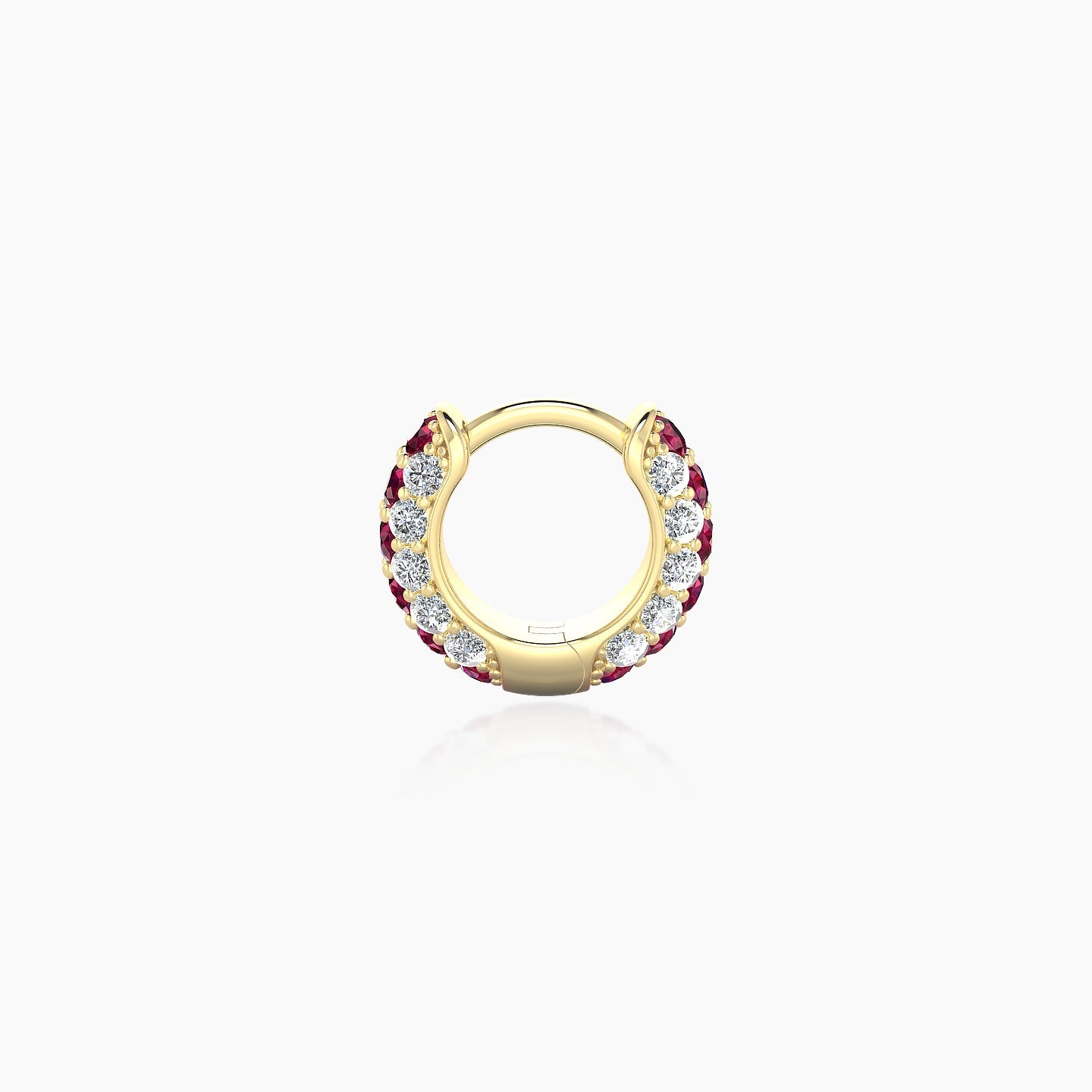 Theia | 18k Yellow Gold 5 mm Pave Ruby & Diamond Hoop Piercing