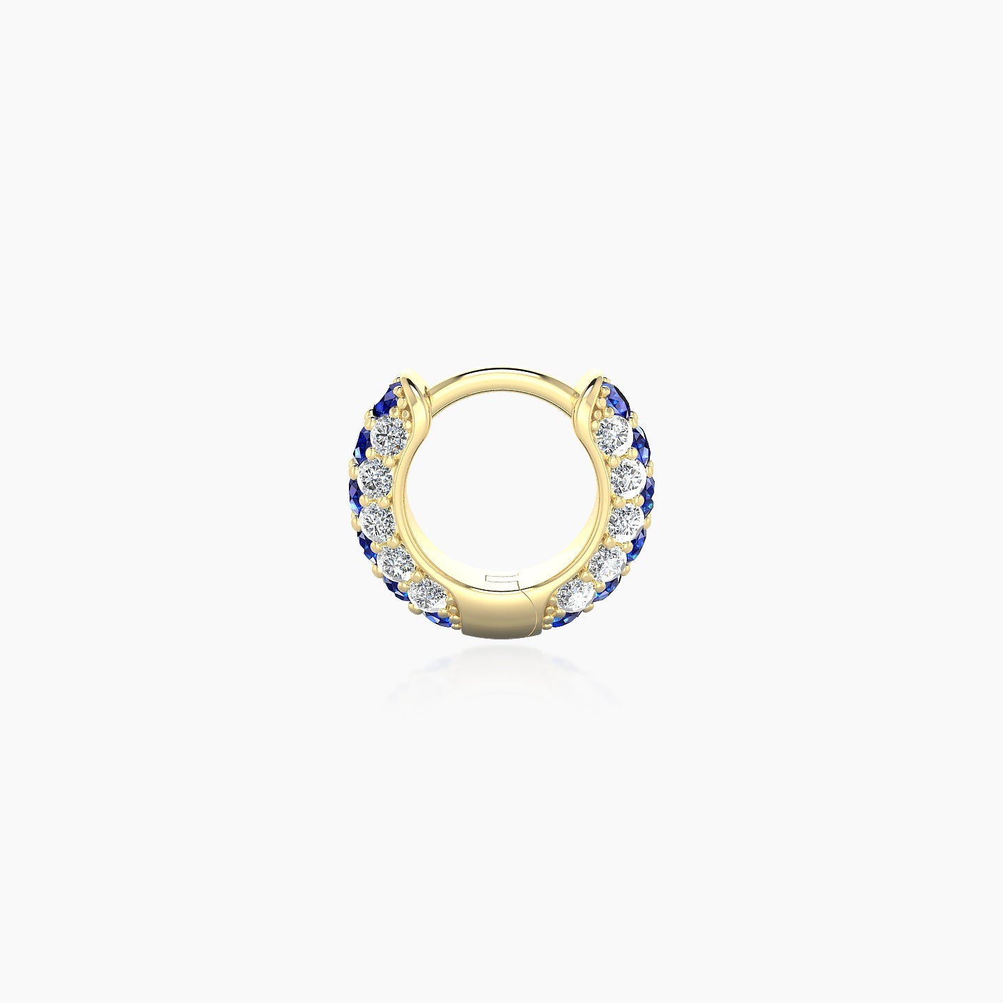 Theia | 18k Yellow Gold 5 mm Pave Sapphire & Diamond Hoop Piercing