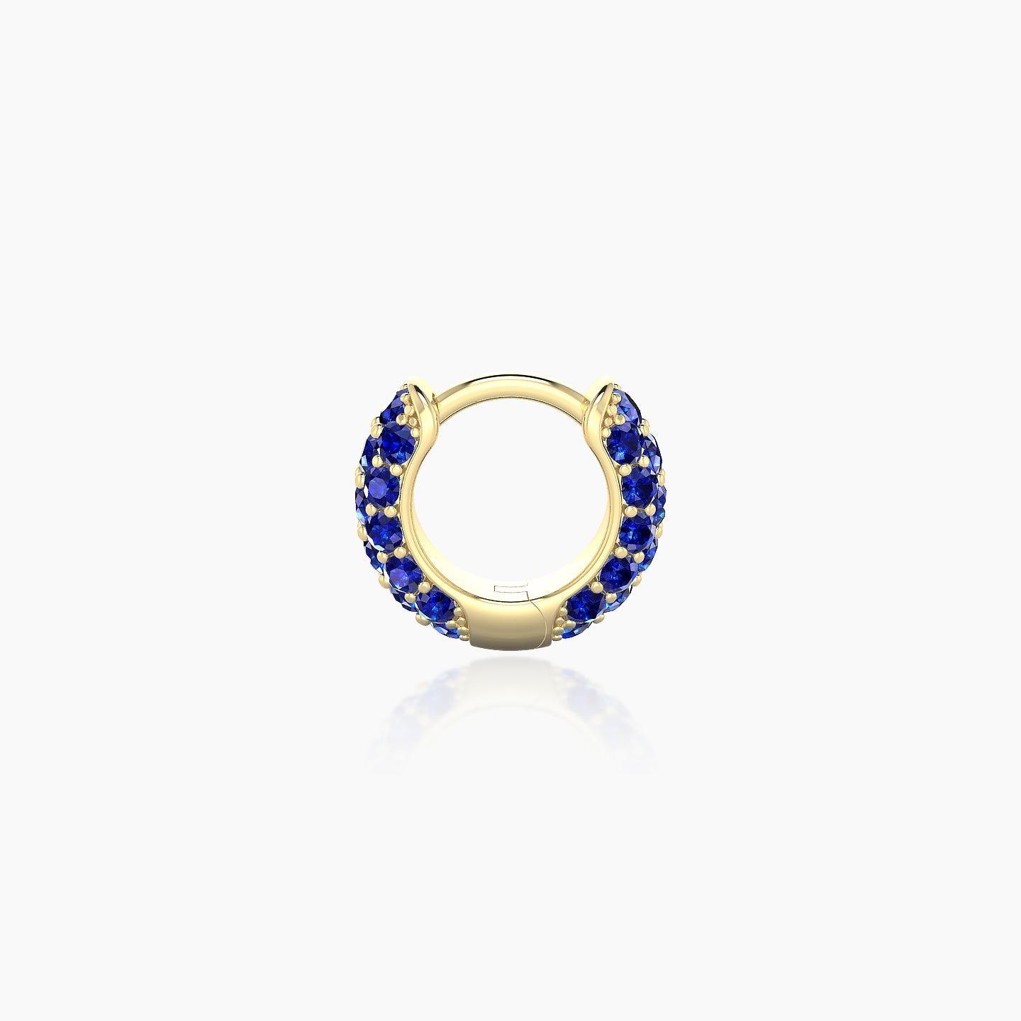 Theia | 18k Yellow Gold 5 mm Pave Sapphire Hoop Piercing