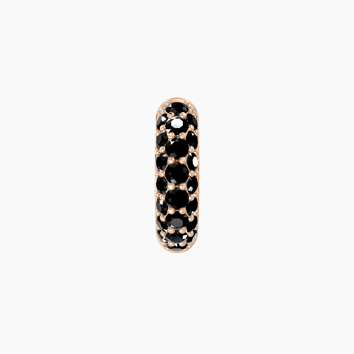 Theia | 18k Rose Gold 6.5 mm Pave Black Diamond Hoop Piercing