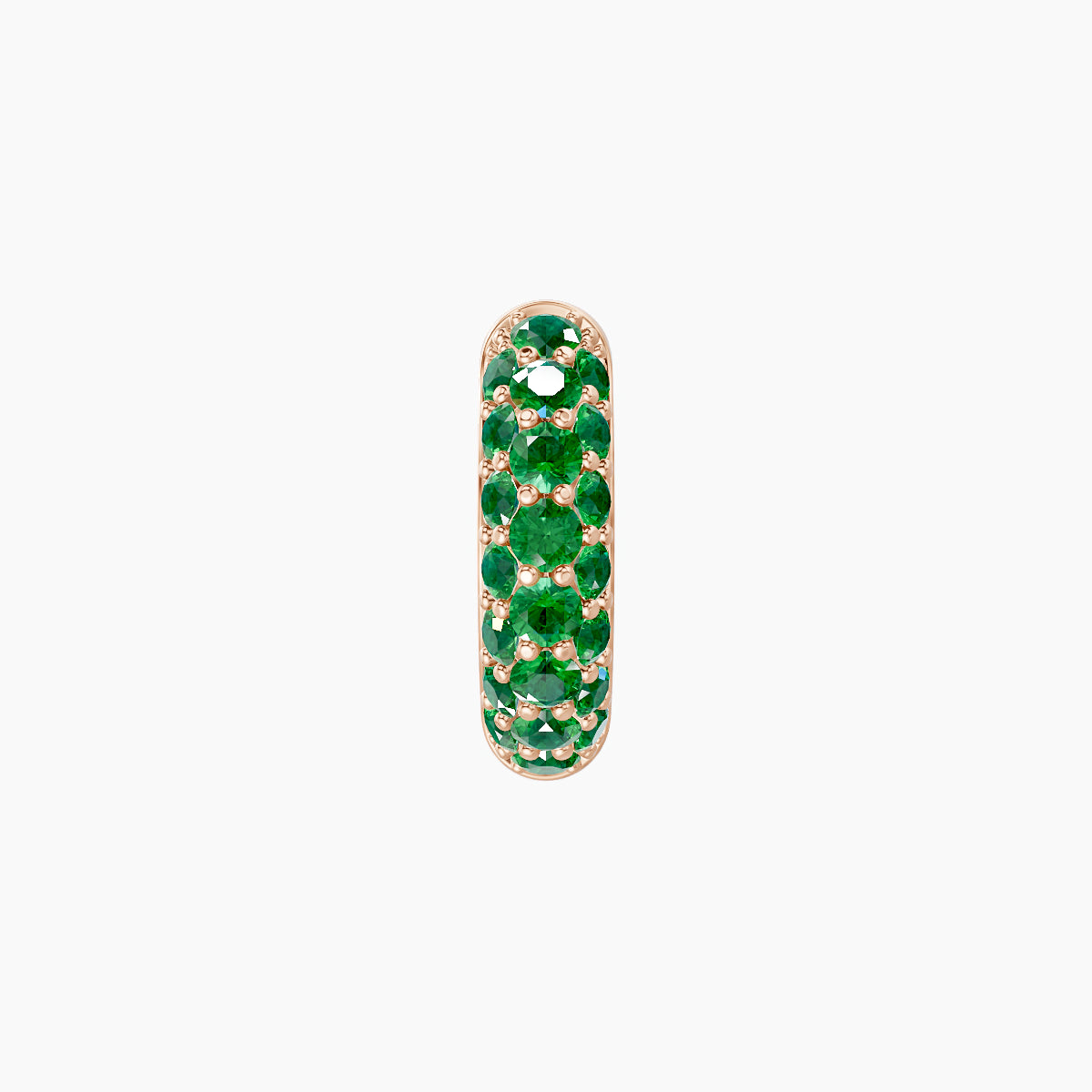 Theia | 18k Rose Gold 6.5 mm Pave Emerald Hoop Piercing