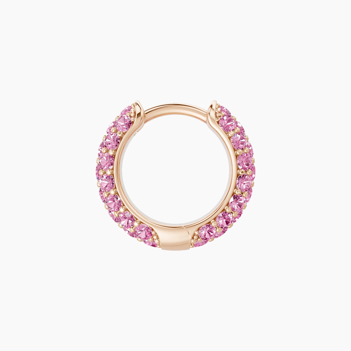 Theia | 18k Rose Gold 6.5 mm Pave Pink Sapphire Hoop Piercing