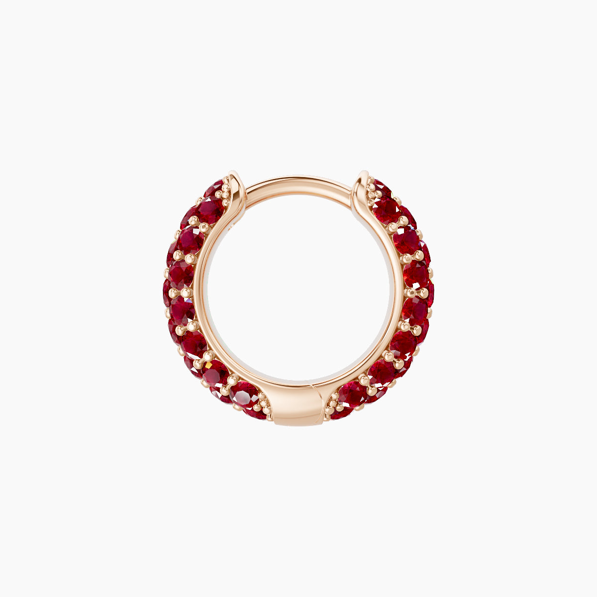Theia | 18k Rose Gold 6.5 mm Pave Ruby Hoop Piercing