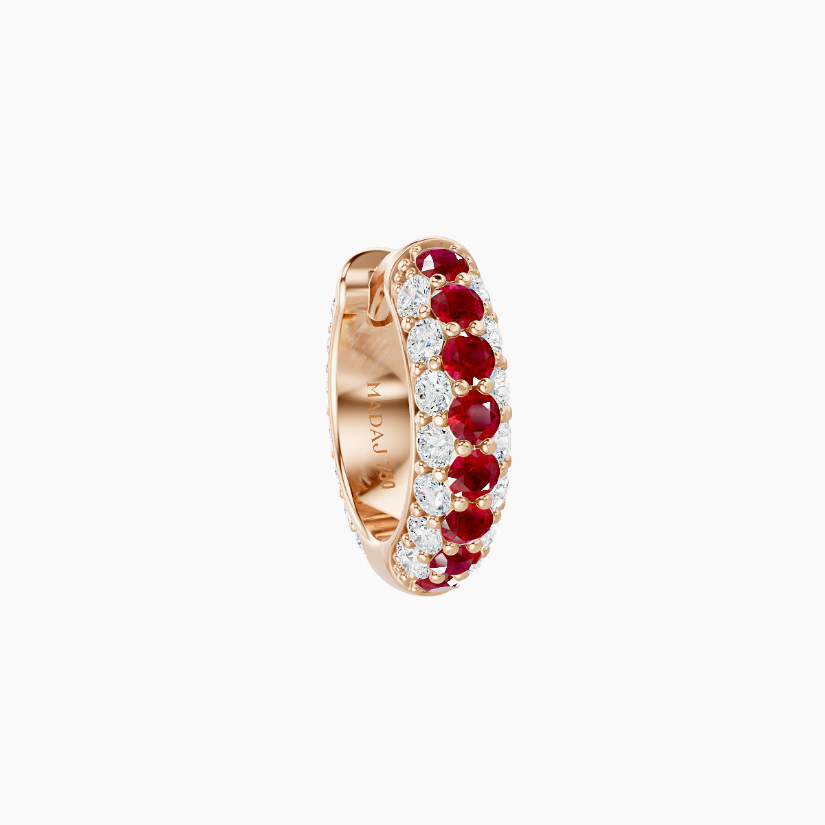 Theia | 18k Rose Gold 6.5 mm Pave Ruby & Diamond Hoop Piercing