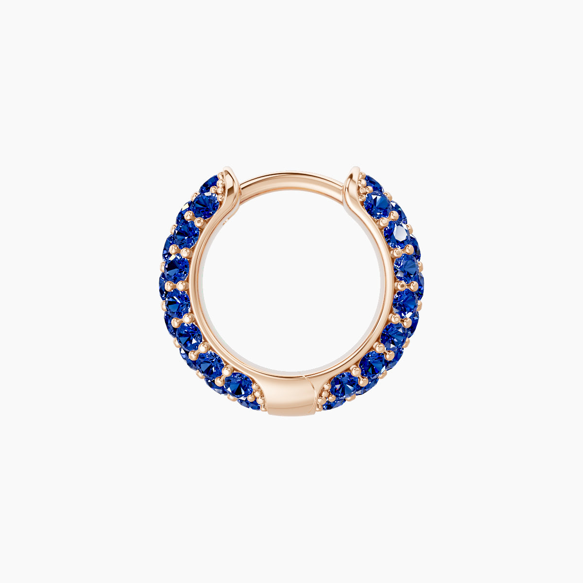 Theia | 18k Rose Gold 6.5 mm Pave Sapphire Hoop Piercing