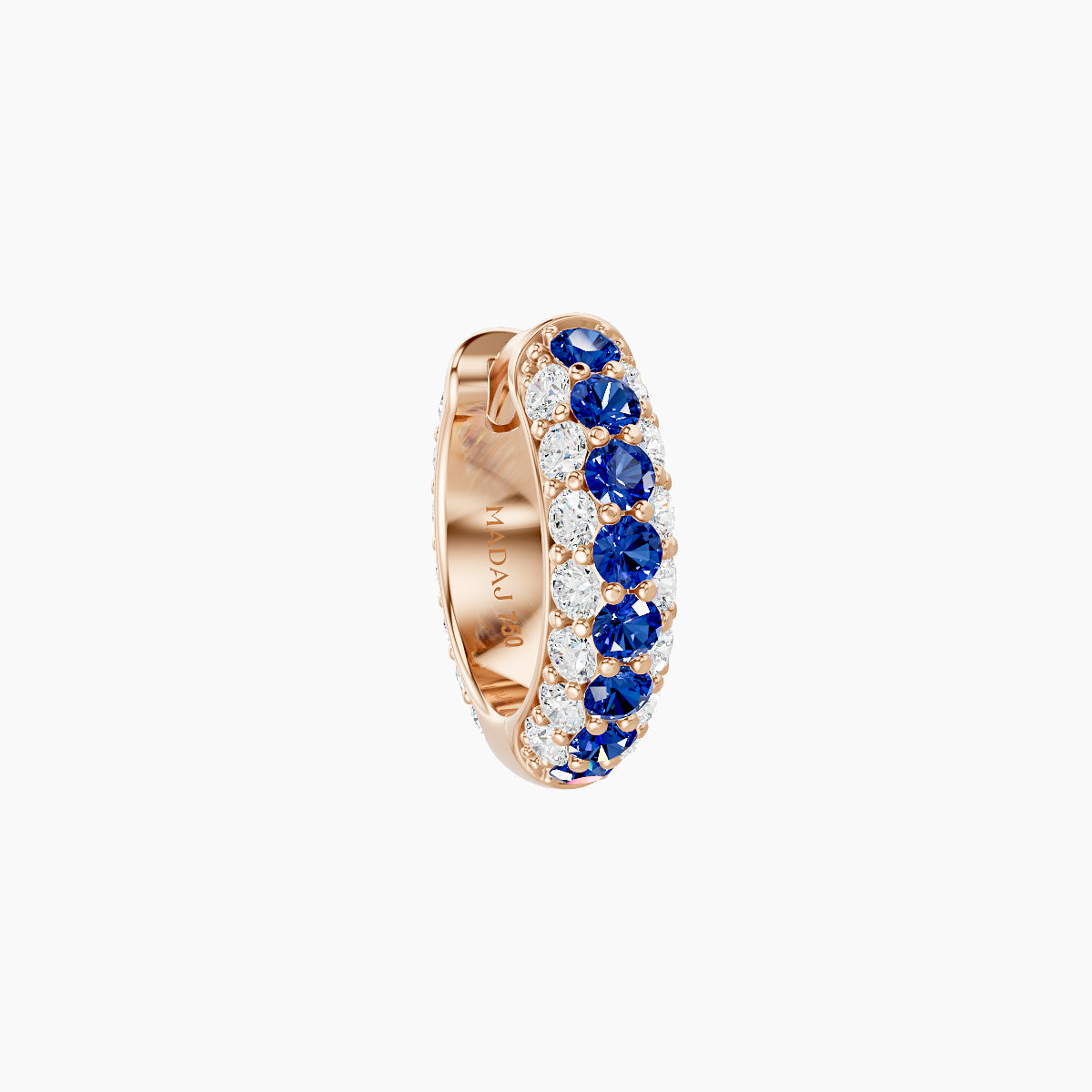 Theia | 18k Rose Gold 6.5 mm Pave Sapphire & Diamond Hoop Piercing