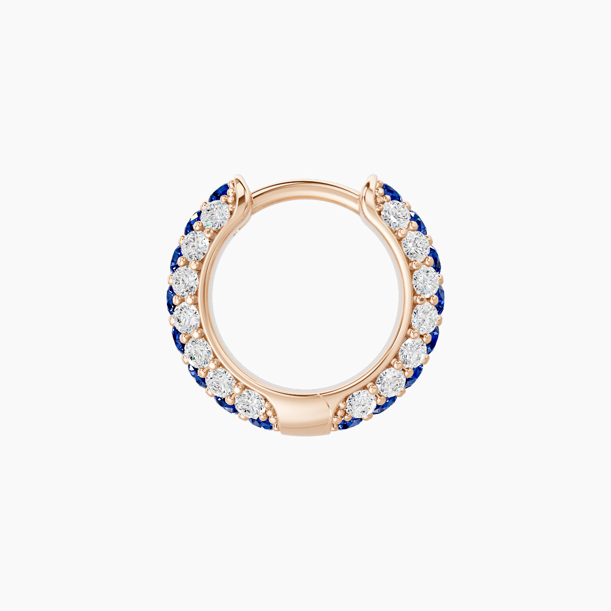 Theia | 18k Rose Gold 6.5 mm Pave Sapphire & Diamond Hoop Piercing