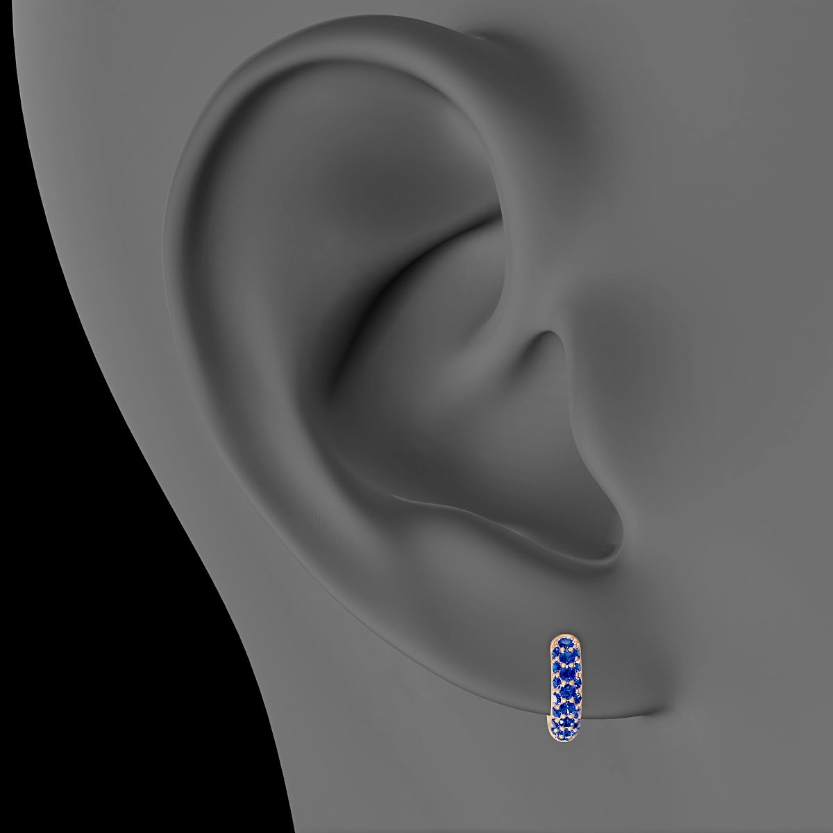 Theia | 18k Rose Gold 6.5 mm Pave Sapphire Hoop Piercing