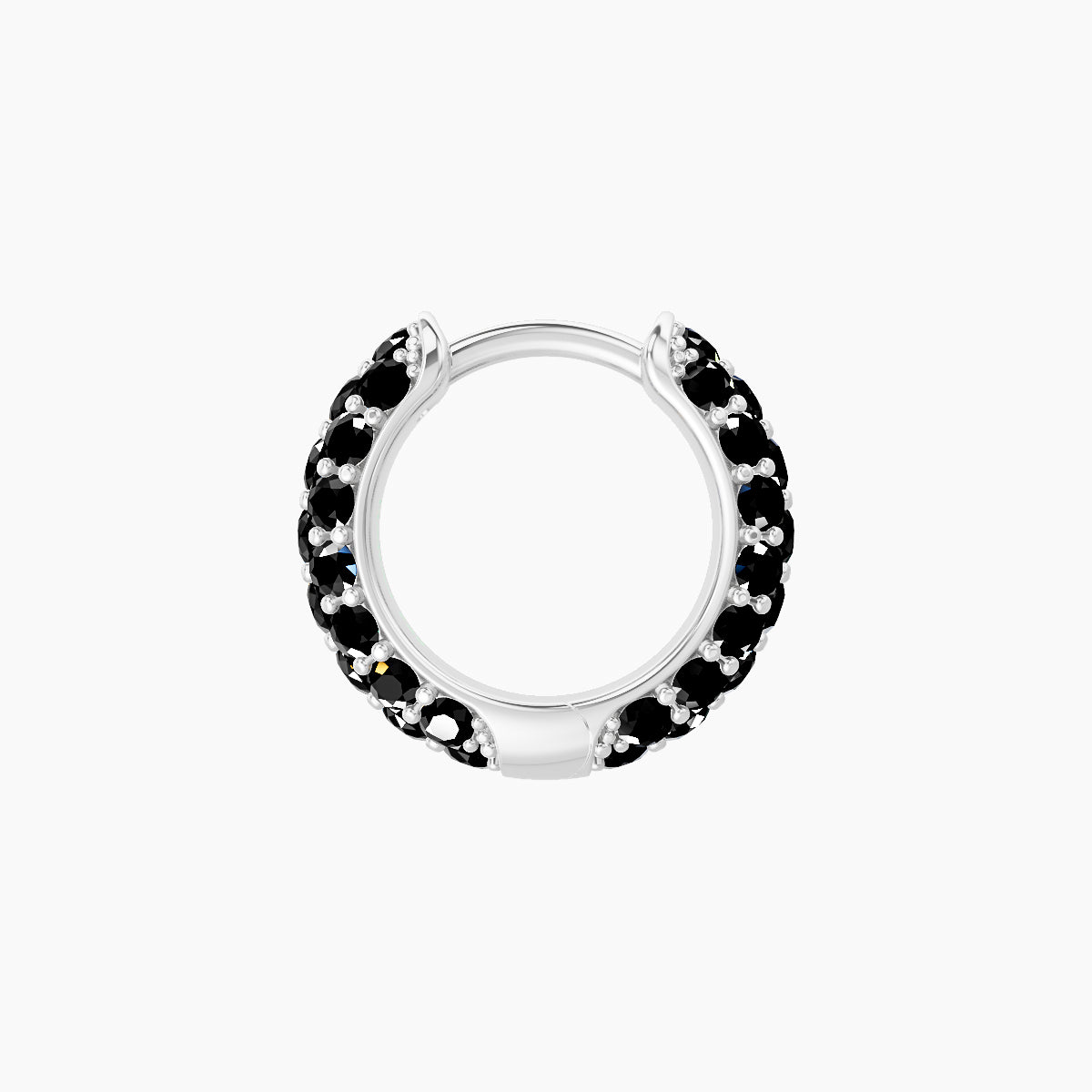 Theia | 18k White Gold 6.5 mm Pave Black Diamond Hoop Piercing
