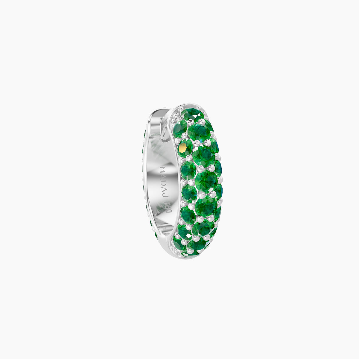 Theia | 18k White Gold 6.5 mm Pave Emerald Hoop Piercing