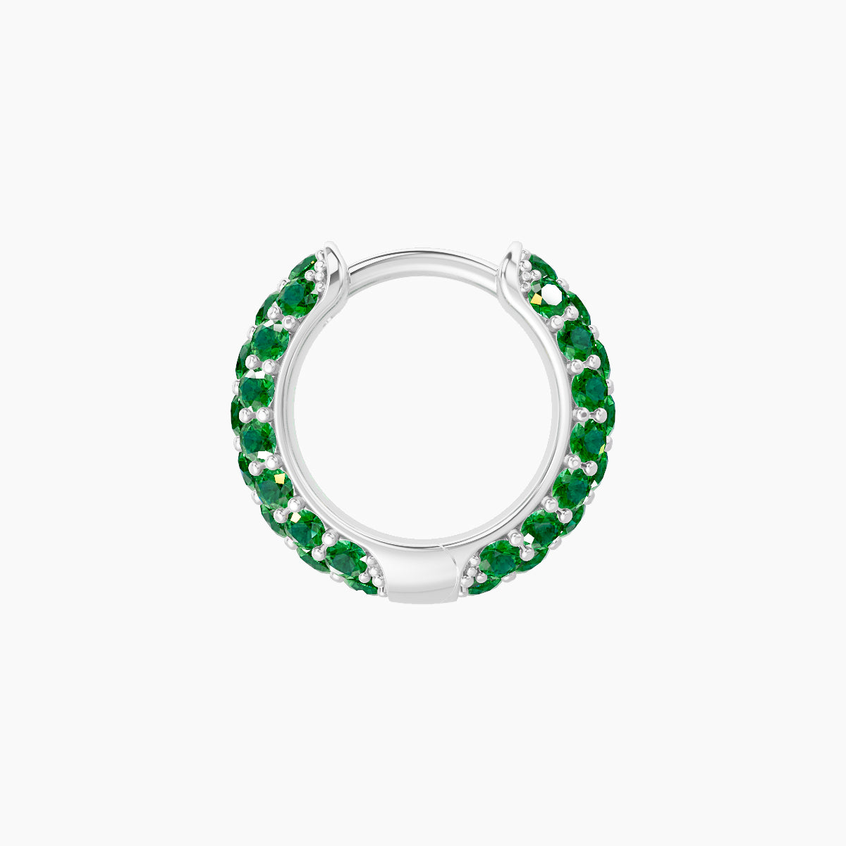 Theia | 18k White Gold 6.5 mm Pave Emerald Hoop Piercing