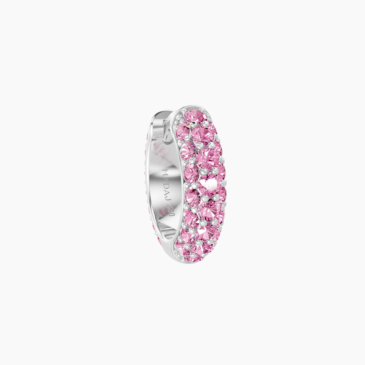 Theia | 18k White Gold 6.5 mm Pave Pink Sapphire Hoop Piercing