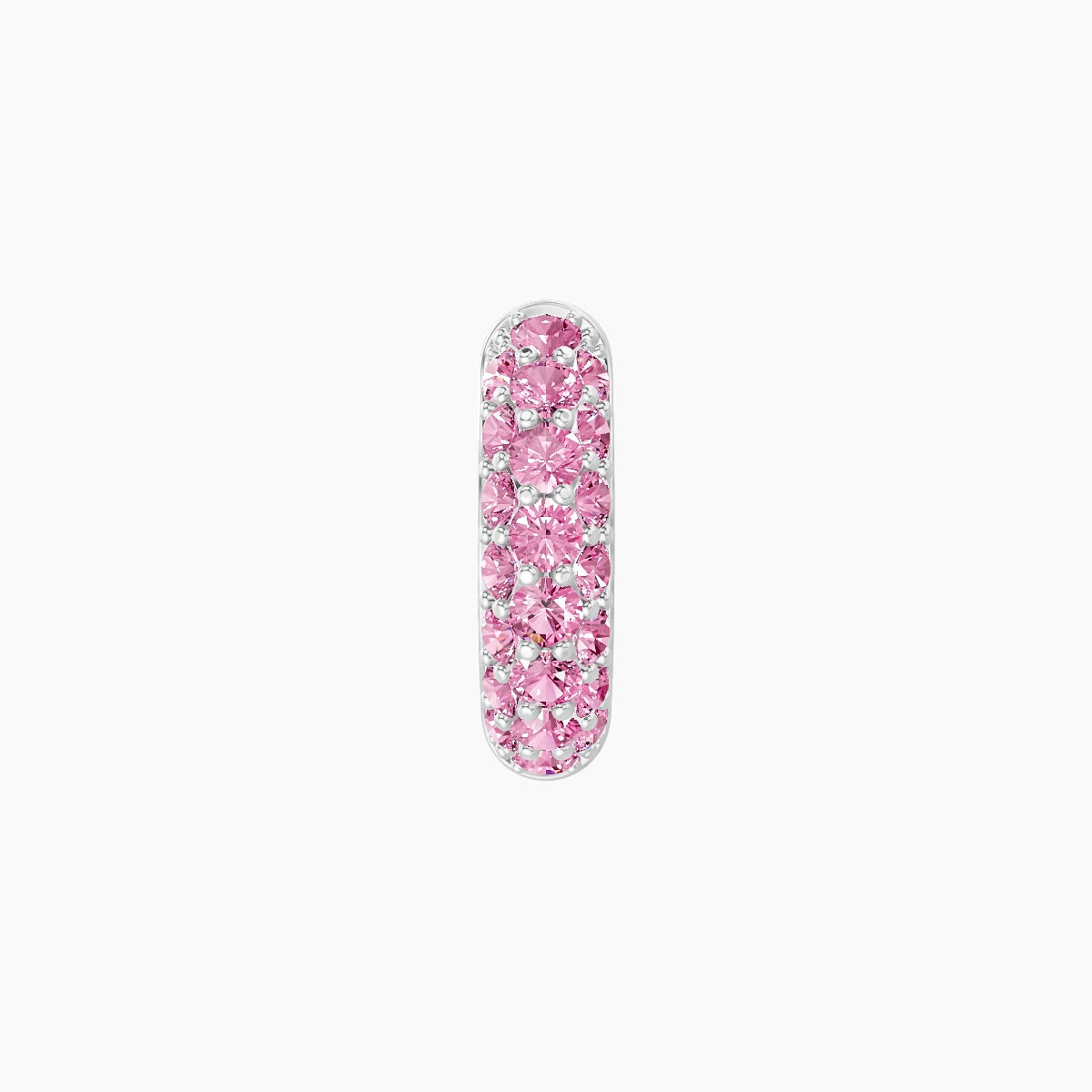 Theia | 18k White Gold 6.5 mm Pave Pink Sapphire Hoop Piercing