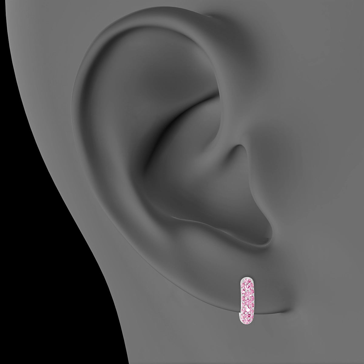 Theia | 18k White Gold 6.5 mm Pave Pink Sapphire Hoop Piercing