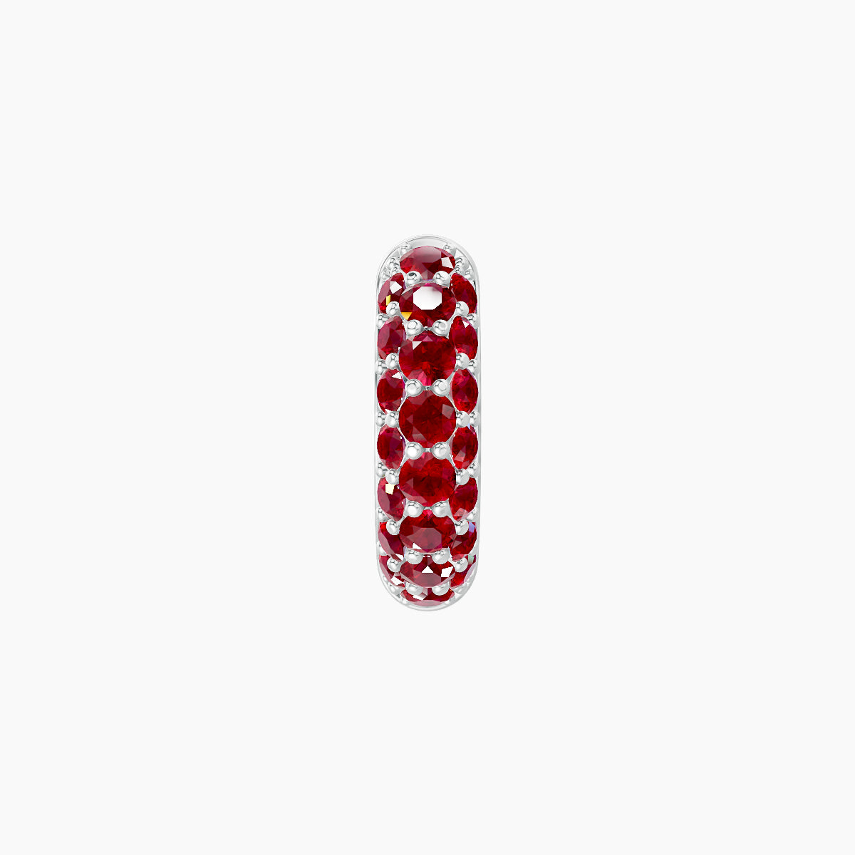 Theia | 18k White Gold 6.5 mm Pave Ruby Hoop Piercing