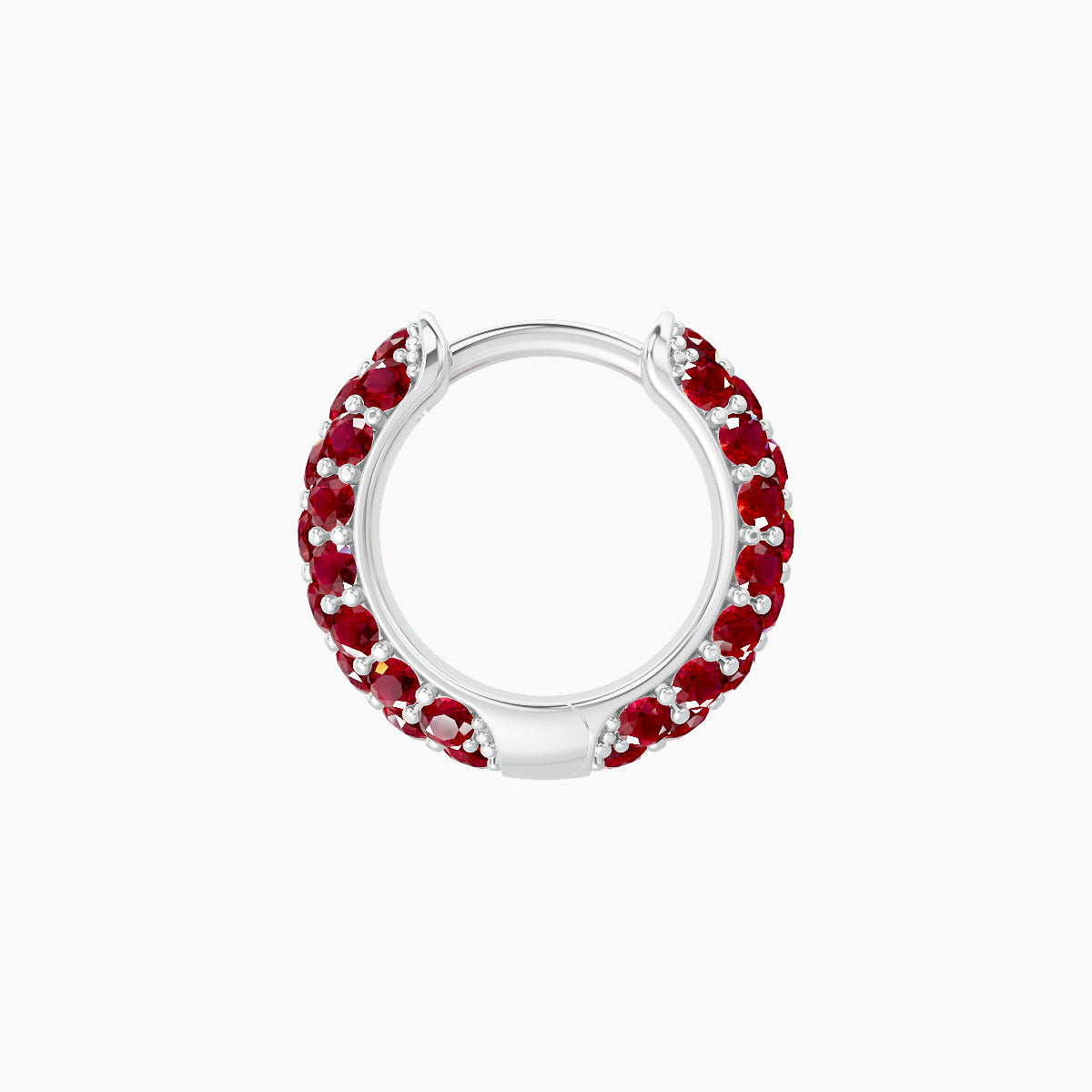 Theia | 18k White Gold 6.5 mm Pave Ruby Hoop Piercing