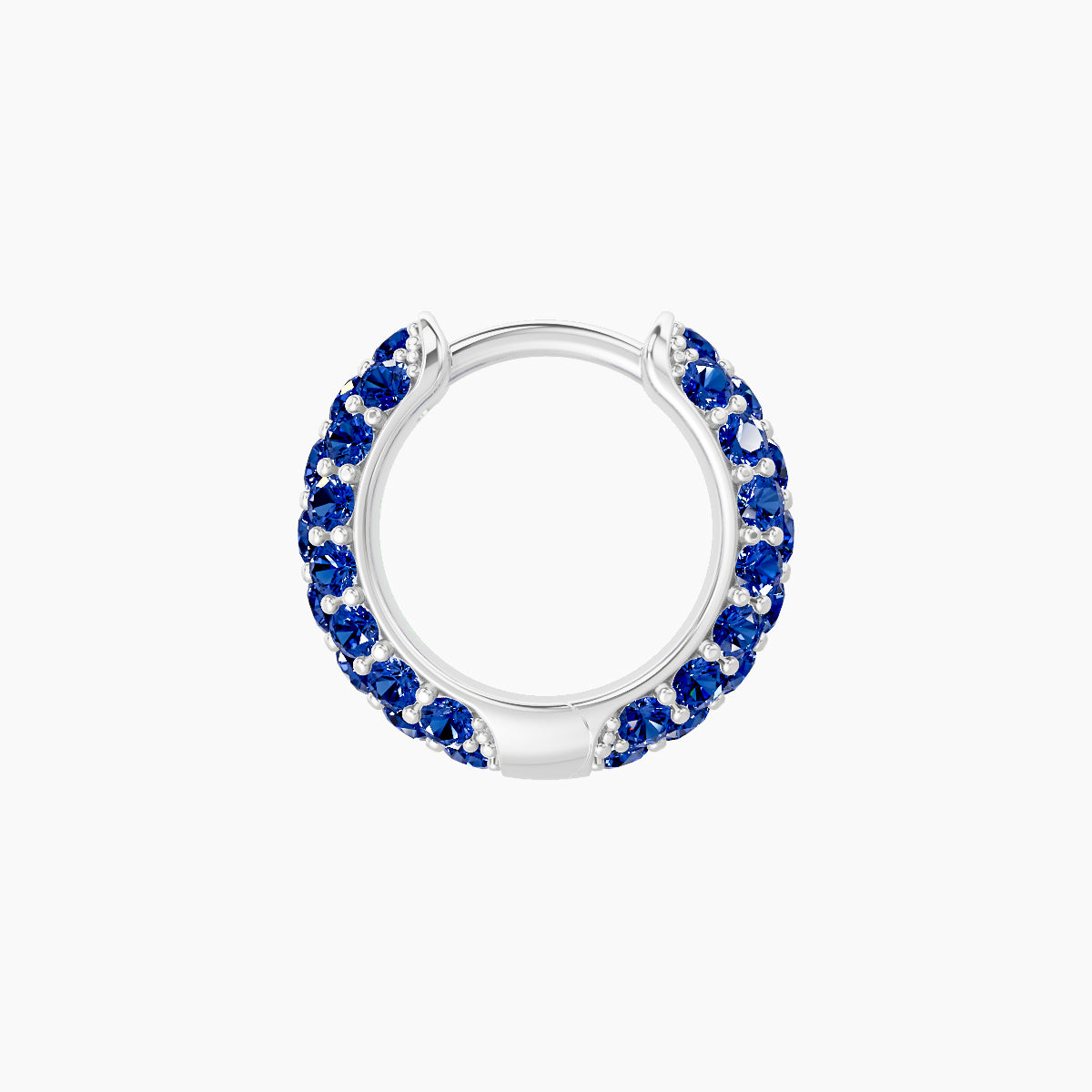 Theia | 18k White Gold 6.5 mm Pave Sapphire Hoop Piercing