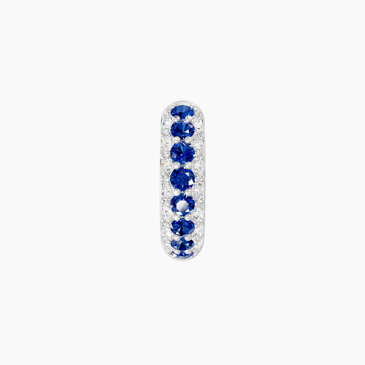 Theia | 18k White Gold 6.5 mm Pave Sapphire & Diamond Hoop Piercing
