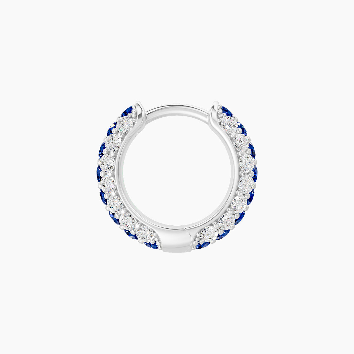 Theia | 18k White Gold 6.5 mm Pave Sapphire & Diamond Hoop Piercing