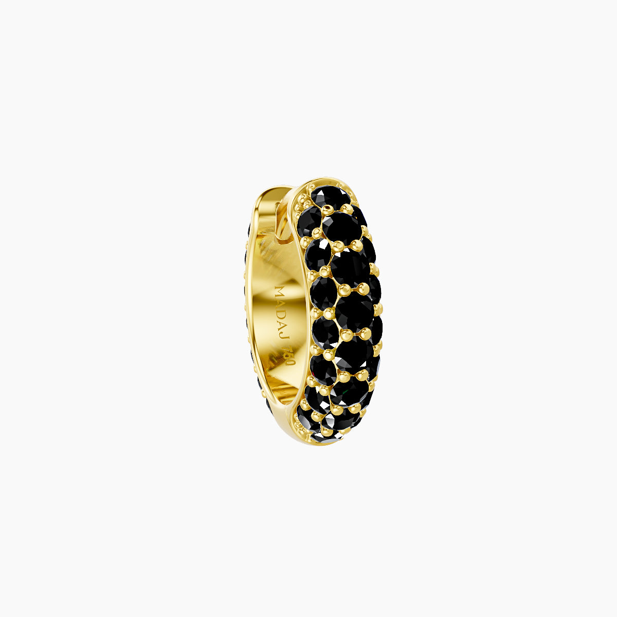 Theia | 18k Yellow Gold 6.5 mm Pave Black Diamond Hoop Piercing