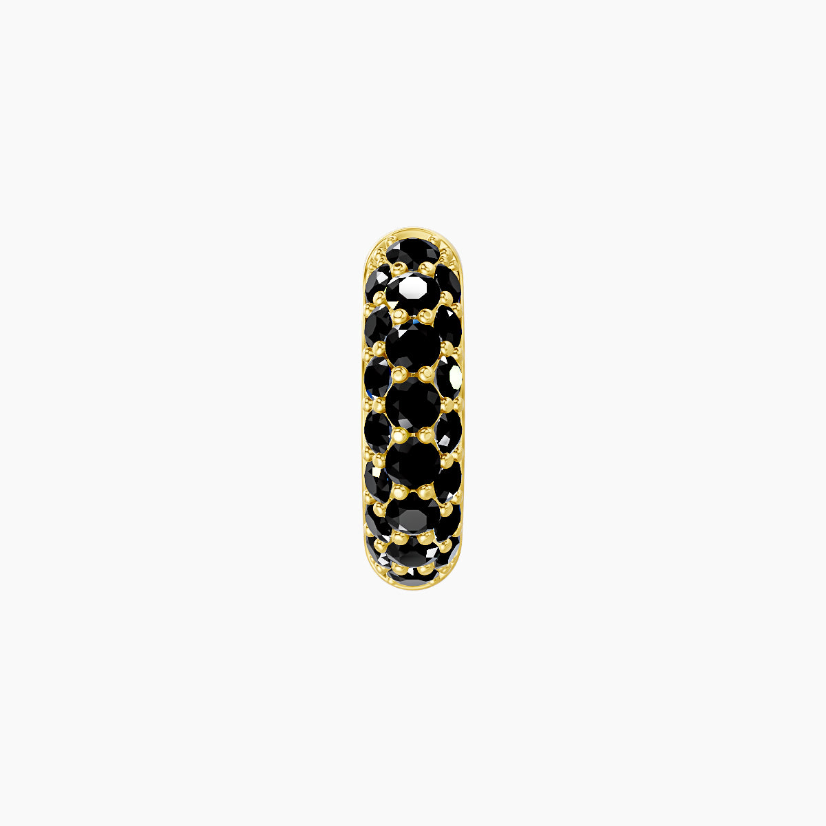 Theia | 18k Yellow Gold 6.5 mm Pave Black Diamond Hoop Piercing