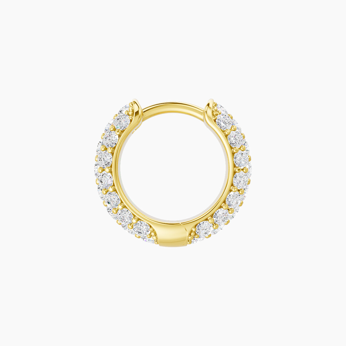 Theia | 18k Yellow Gold 6.5 mm Pave Diamond Hoop Piercing