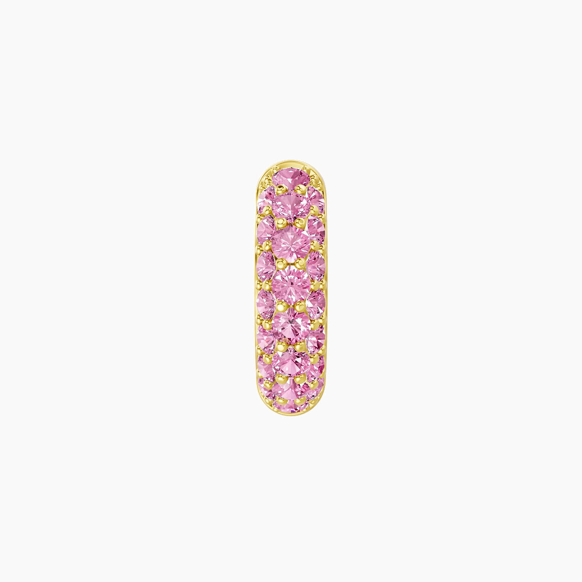 Theia | 18k Yellow Gold 6.5 mm Pave Pink Sapphire Hoop Piercing