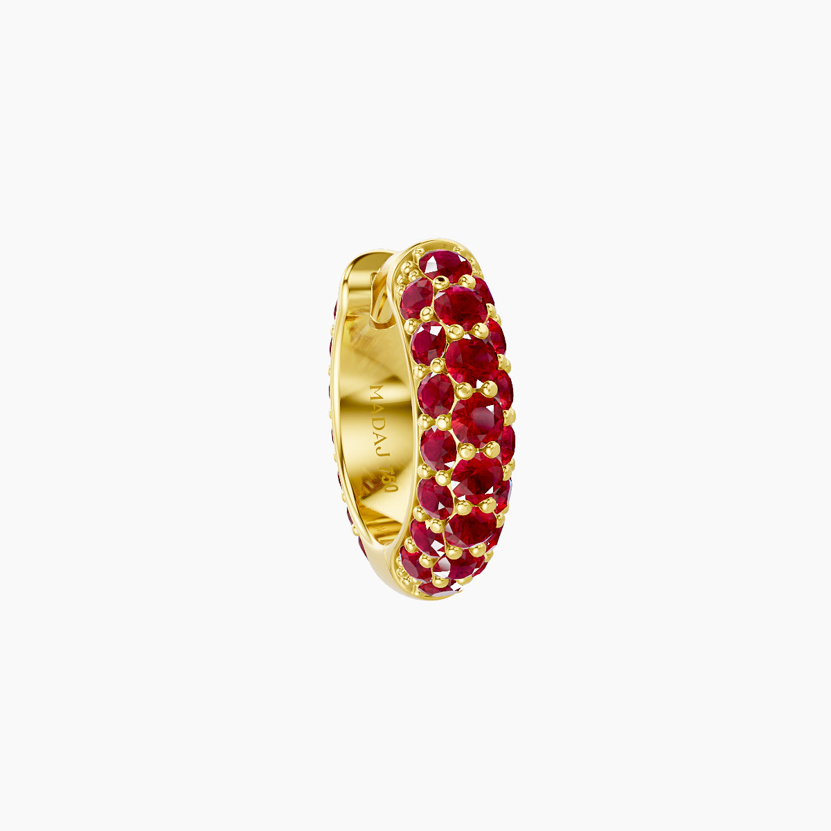 Theia | 18k Yellow Gold 6.5 mm Pave Ruby Hoop Piercing
