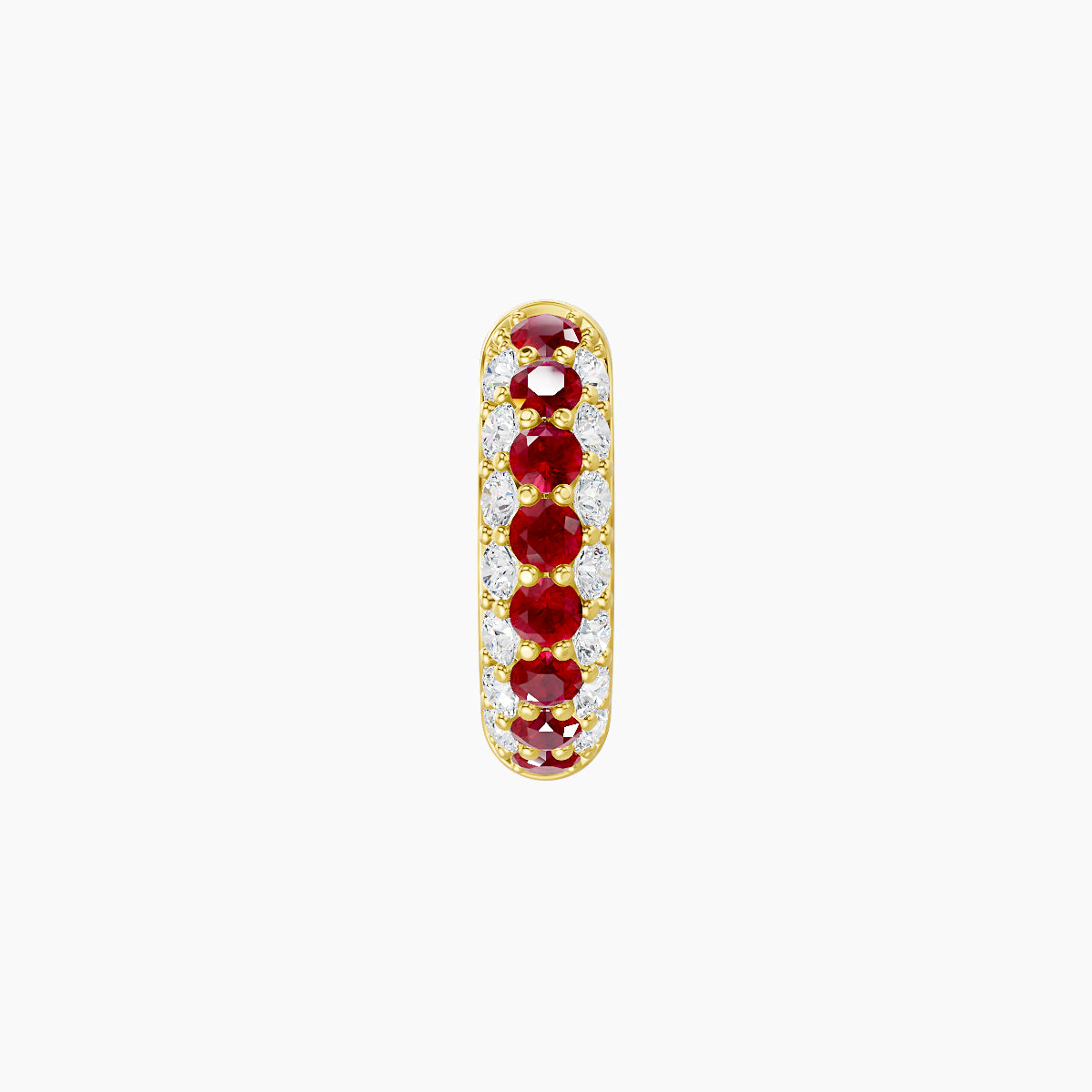 Theia | 18k Yellow Gold 6.5 mm Pave Ruby & Diamond Hoop Piercing