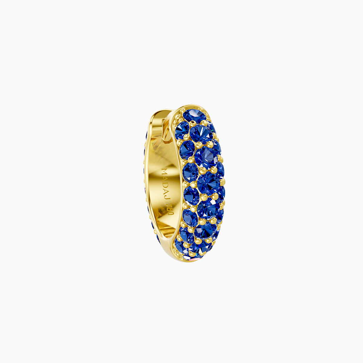 Theia | 18k Yellow Gold 6.5 mm Pave Sapphire Hoop Piercing