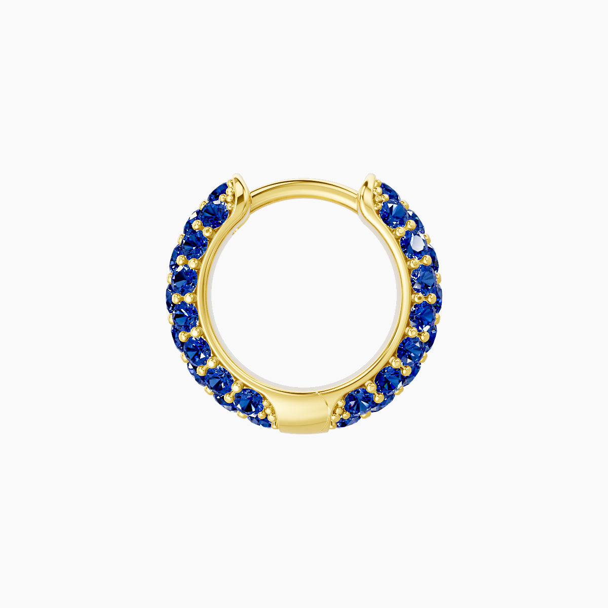 Theia | 18k Yellow Gold 6.5 mm Pave Sapphire Hoop Piercing