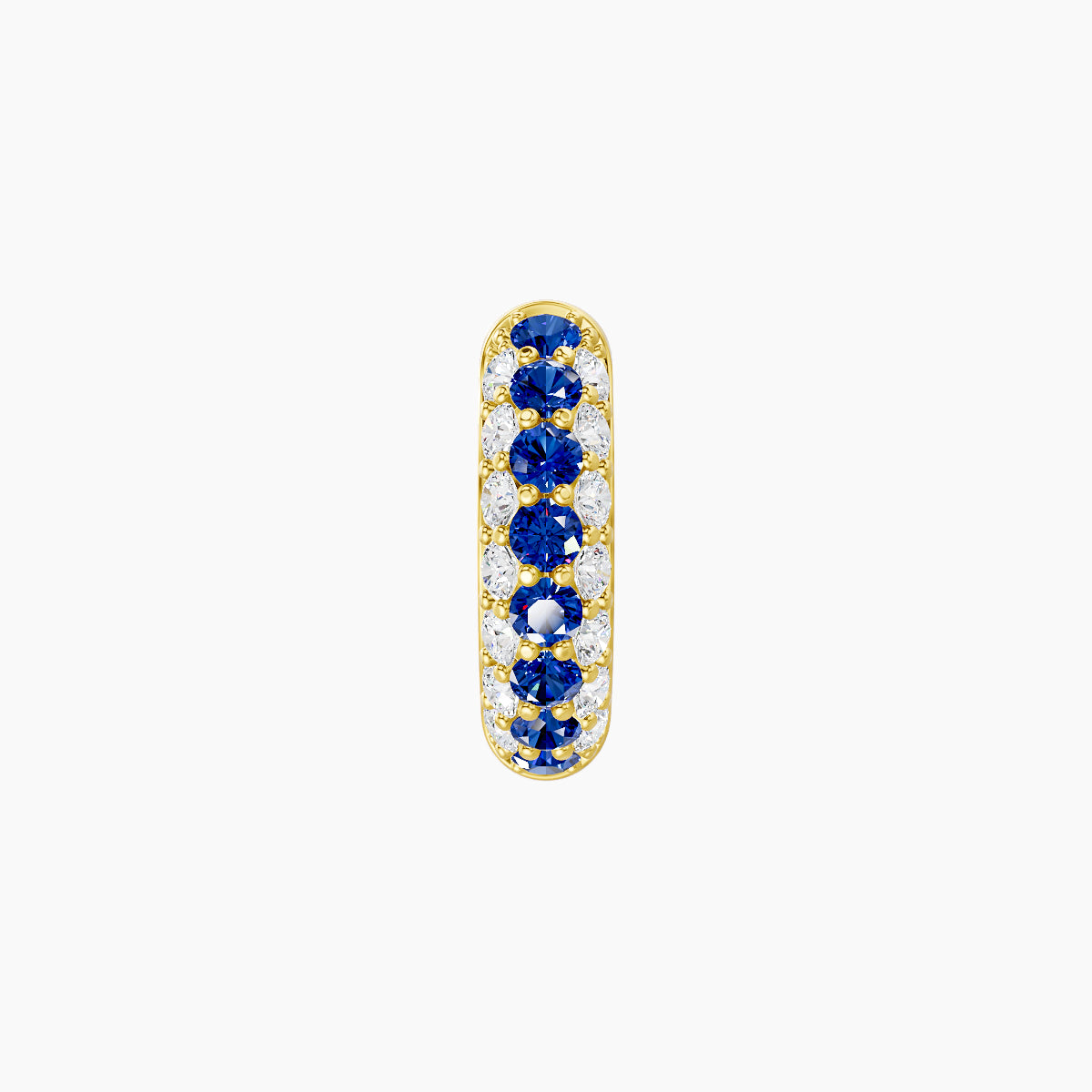 Theia | 18k Yellow Gold 6.5 mm Pave Sapphire & Diamond Hoop Piercing