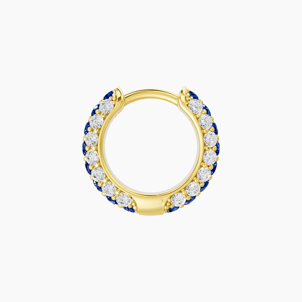 Theia | 18k Yellow Gold 6.5 mm Pave Sapphire & Diamond Hoop Piercing