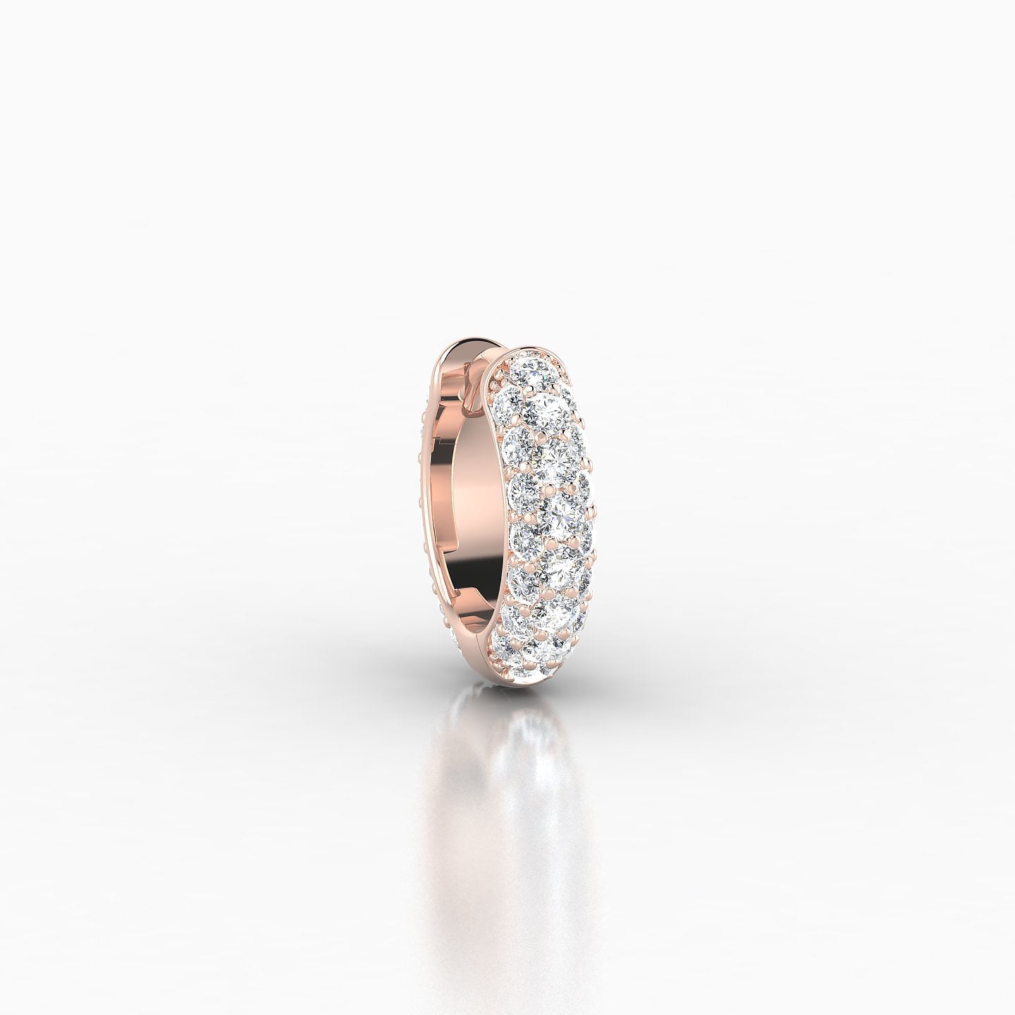 Theia | 18k Rose Gold 6.5 mm Pave Diamond Hoop Piercing