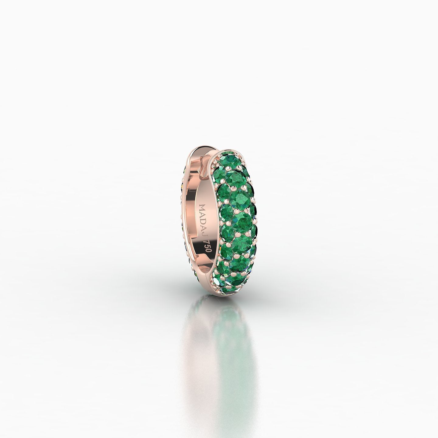 Theia | 18k Rose Gold 6.5 mm Pave Emerald Hoop Piercing