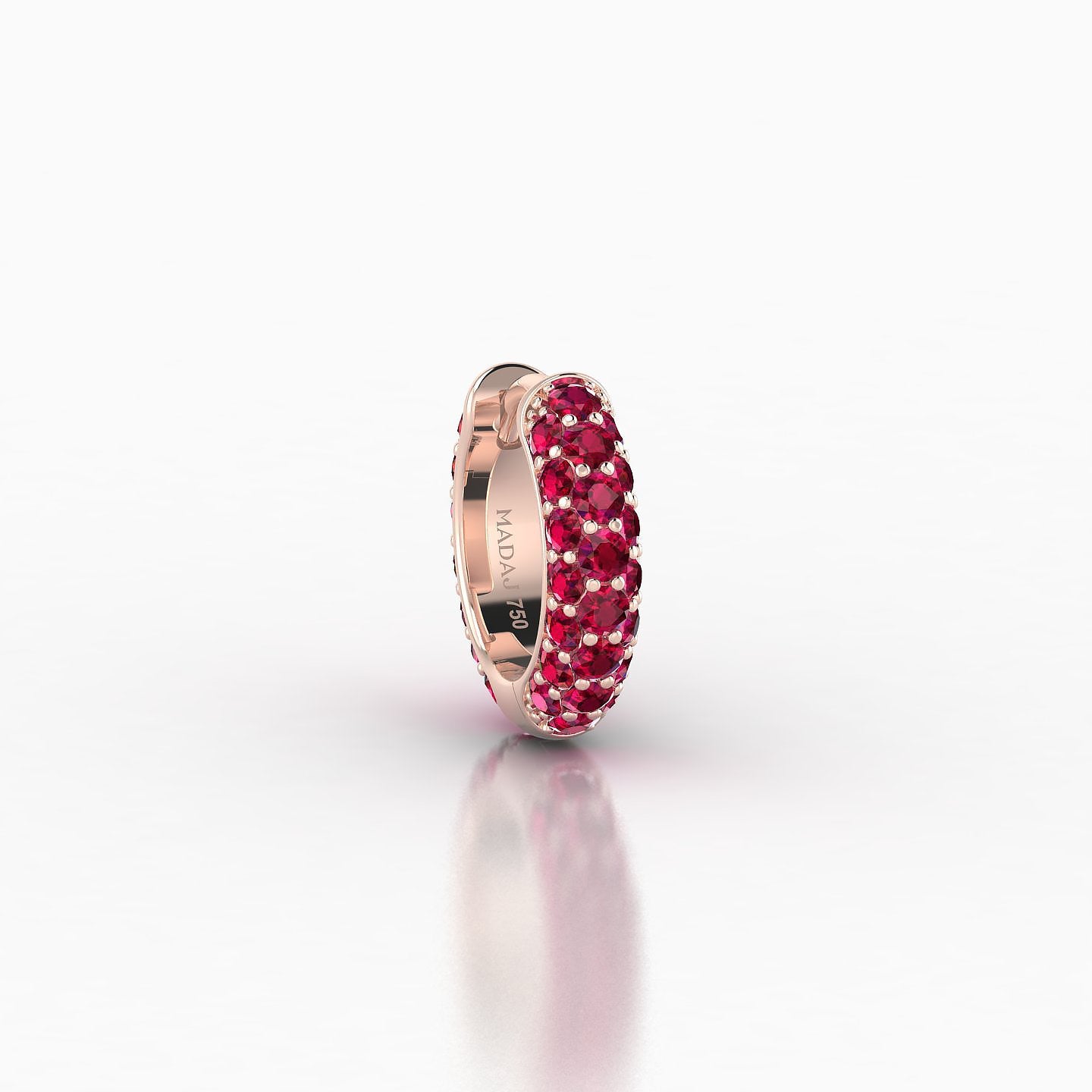 Theia | 18k Rose Gold 6.5 mm Pave Ruby Hoop Piercing