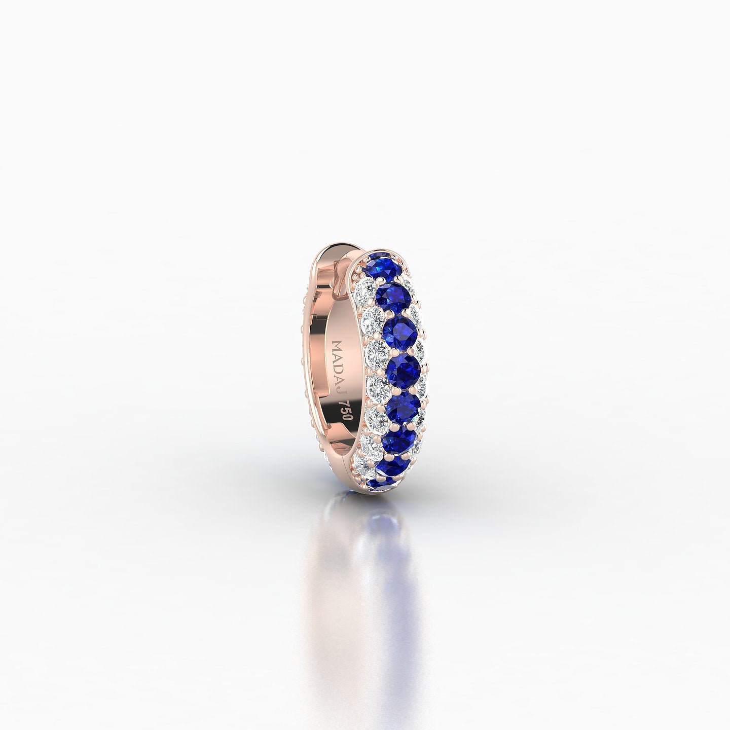 Theia | 18k Rose Gold 6.5 mm Pave Sapphire & Diamond Hoop Piercing