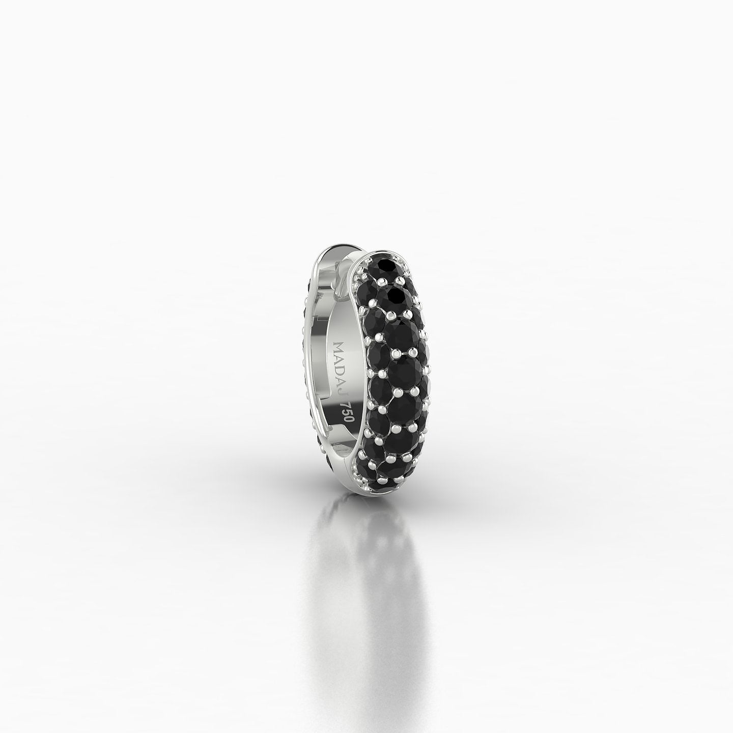 Theia | 18k White Gold 6.5 mm Pave Black Diamond Hoop Piercing