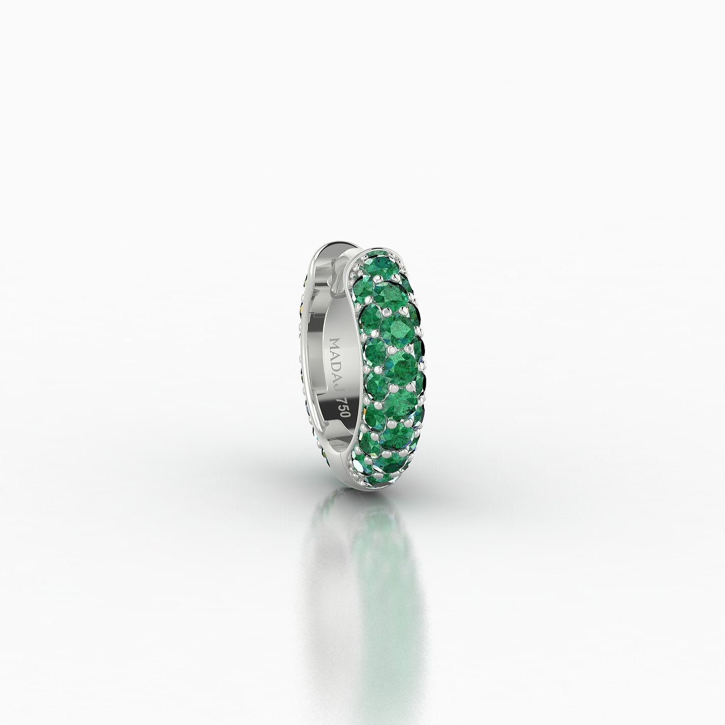 Theia | 18k White Gold 6.5 mm Pave Emerald Hoop Piercing