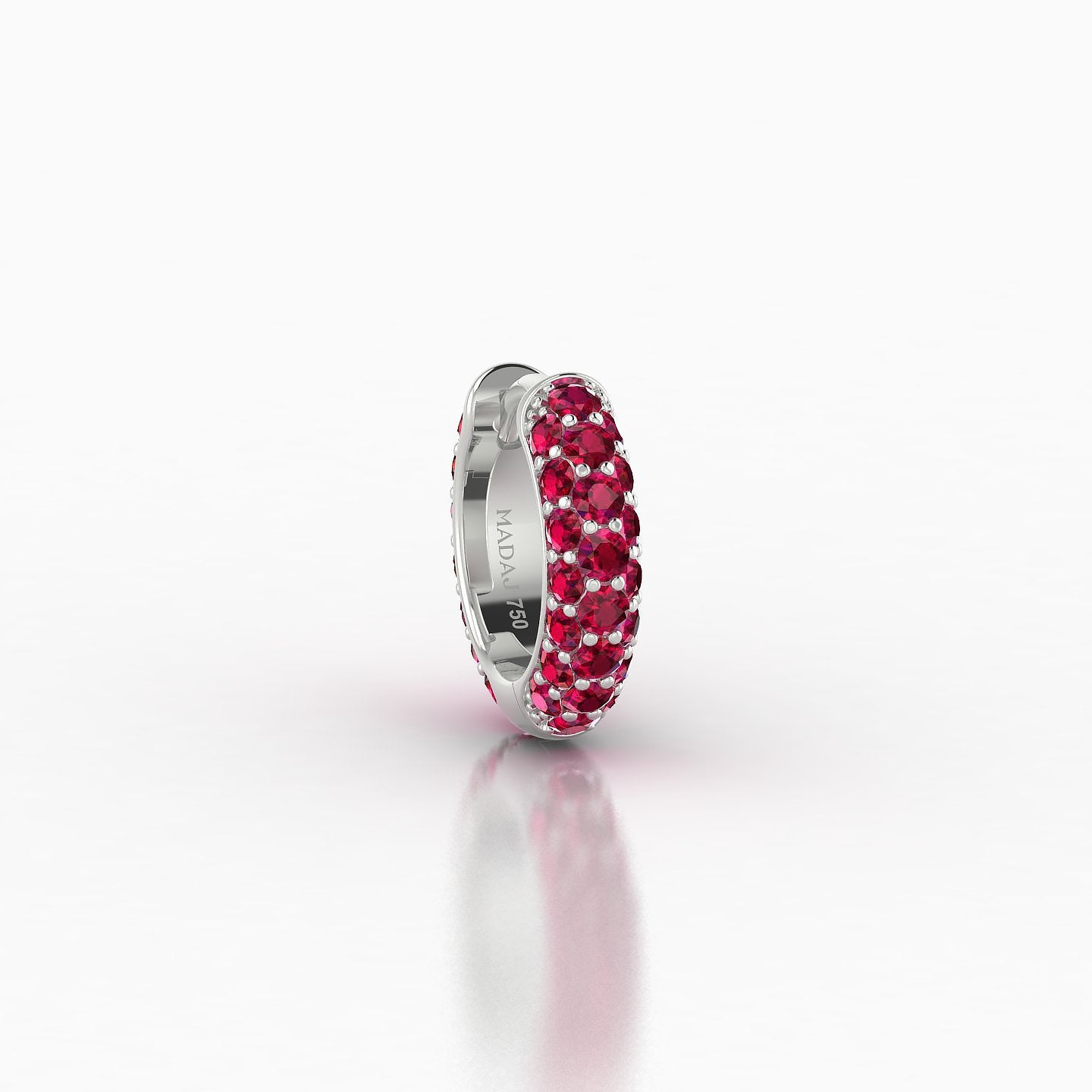 Theia | 18k White Gold 6.5 mm Pave Ruby Hoop Piercing