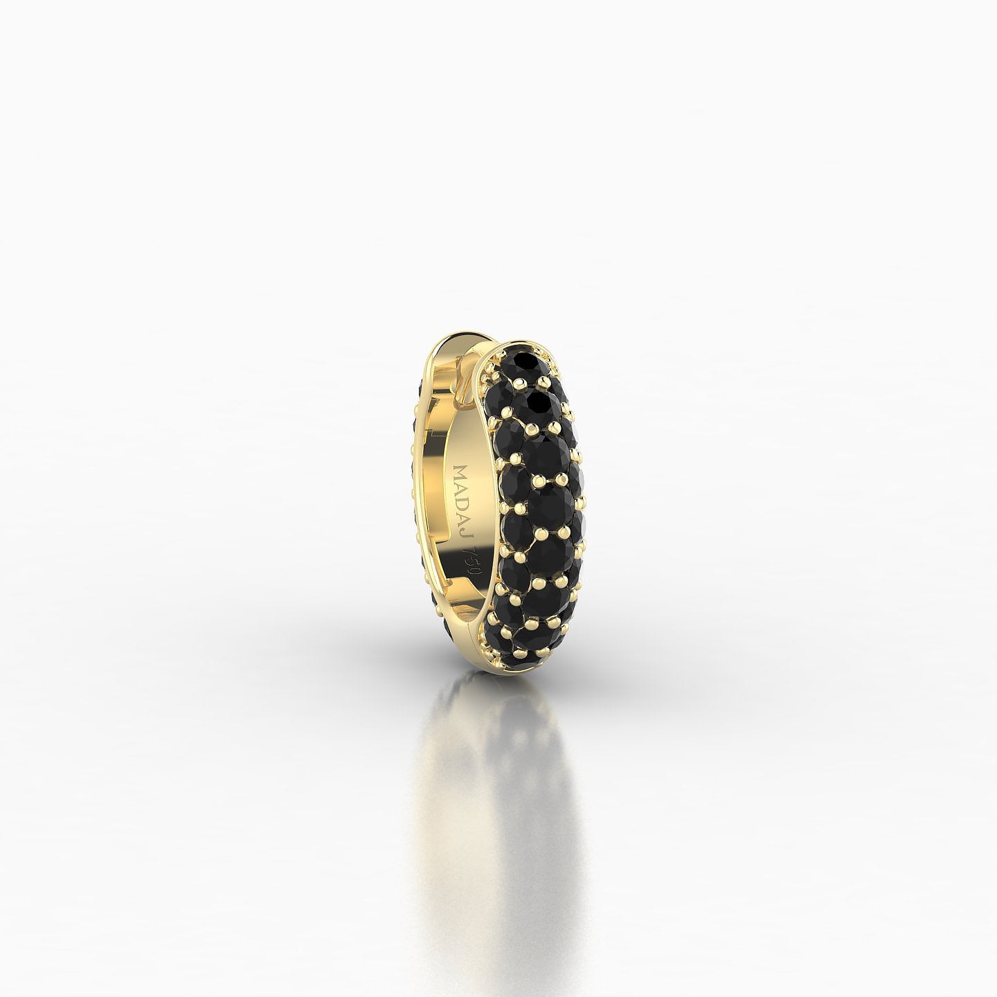 Theia | 18k Yellow Gold 6.5 mm Pave Black Diamond Hoop Piercing