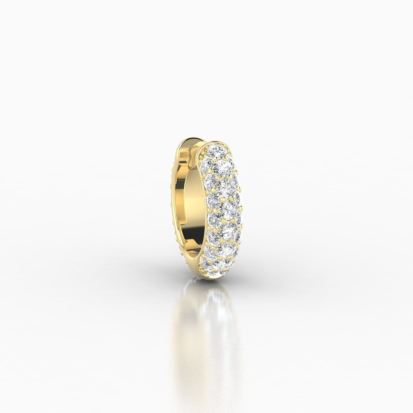 Theia | 18k Yellow Gold 6.5 mm Pave Diamond Hoop Piercing