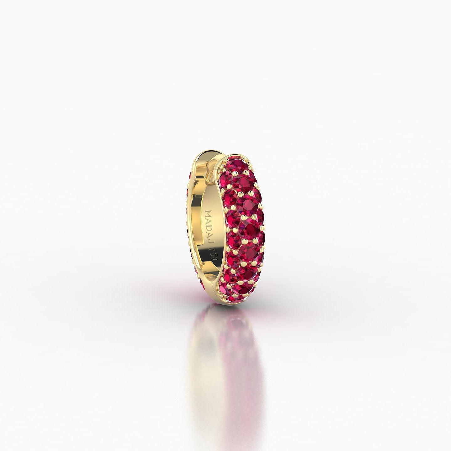 Theia | 18k Yellow Gold 6.5 mm Pave Ruby Hoop Piercing