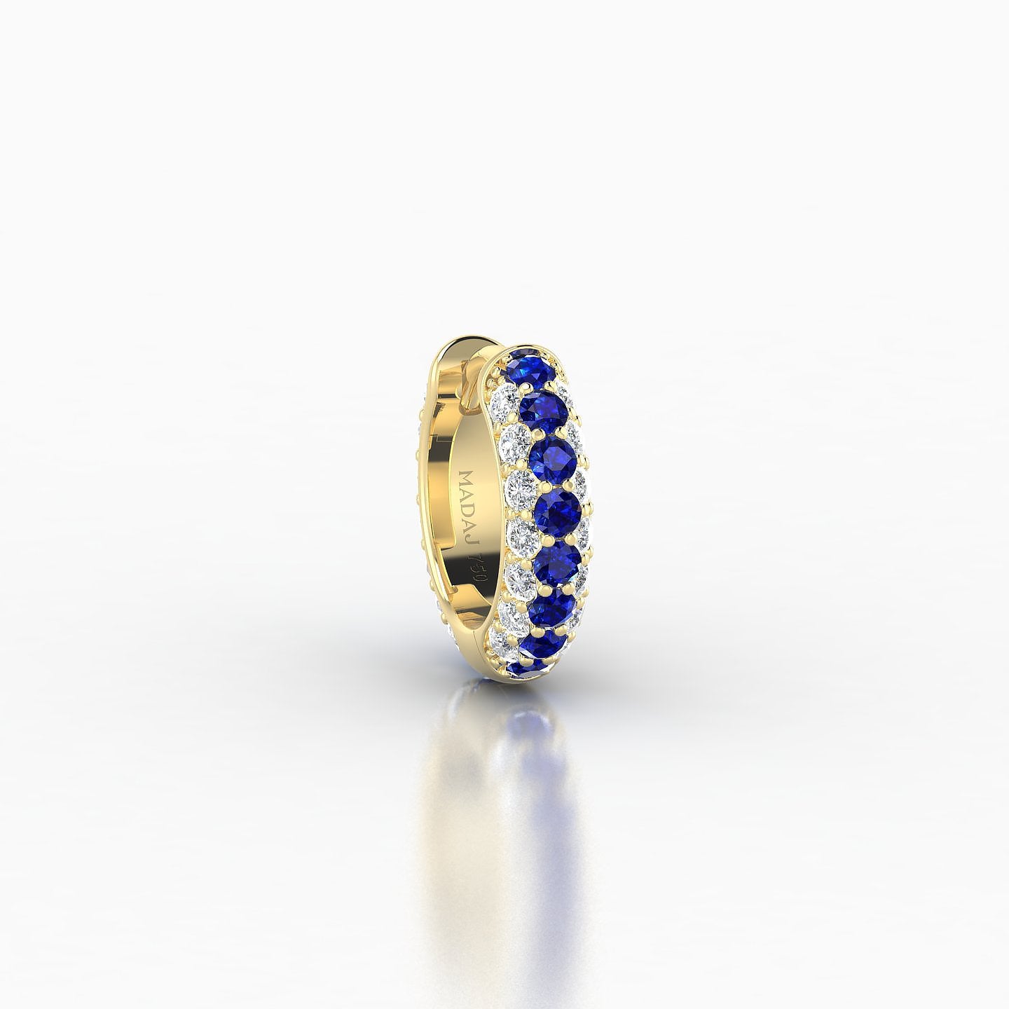 Theia | 18k Yellow Gold 6.5 mm Pave Sapphire & Diamond Hoop Piercing