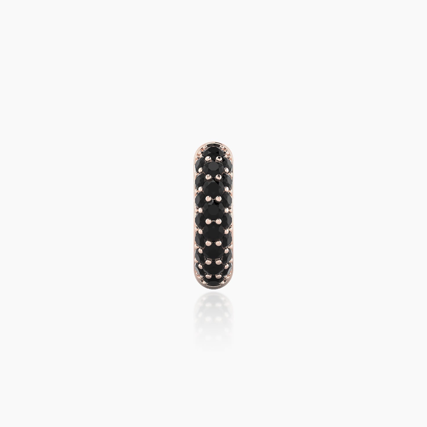 Theia | 18k Rose Gold 6.5 mm Pave Black Diamond Hoop Piercing