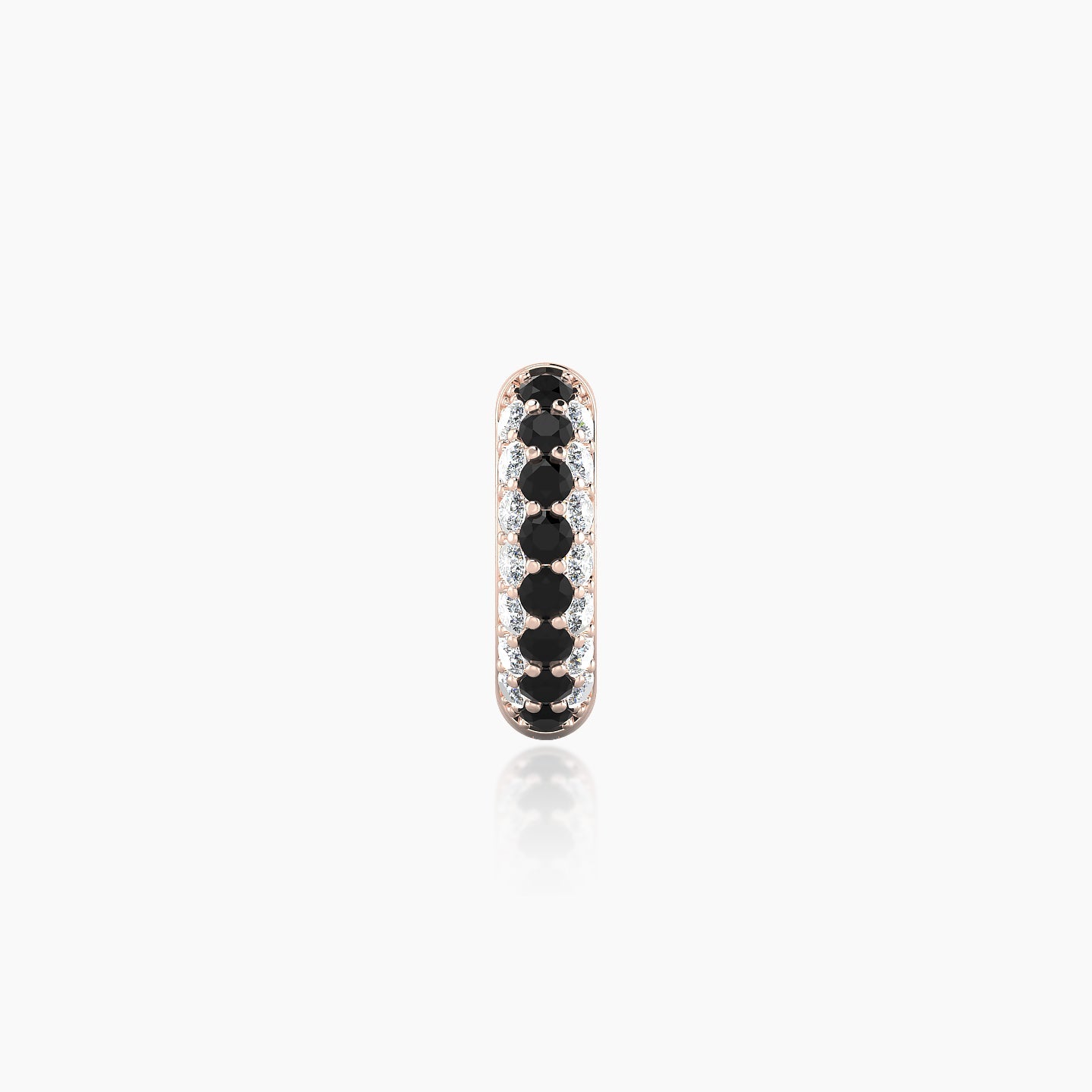 Theia | 18k Rose Gold 6.5 mm Pave Black Diamond & Diamond Hoop Piercing