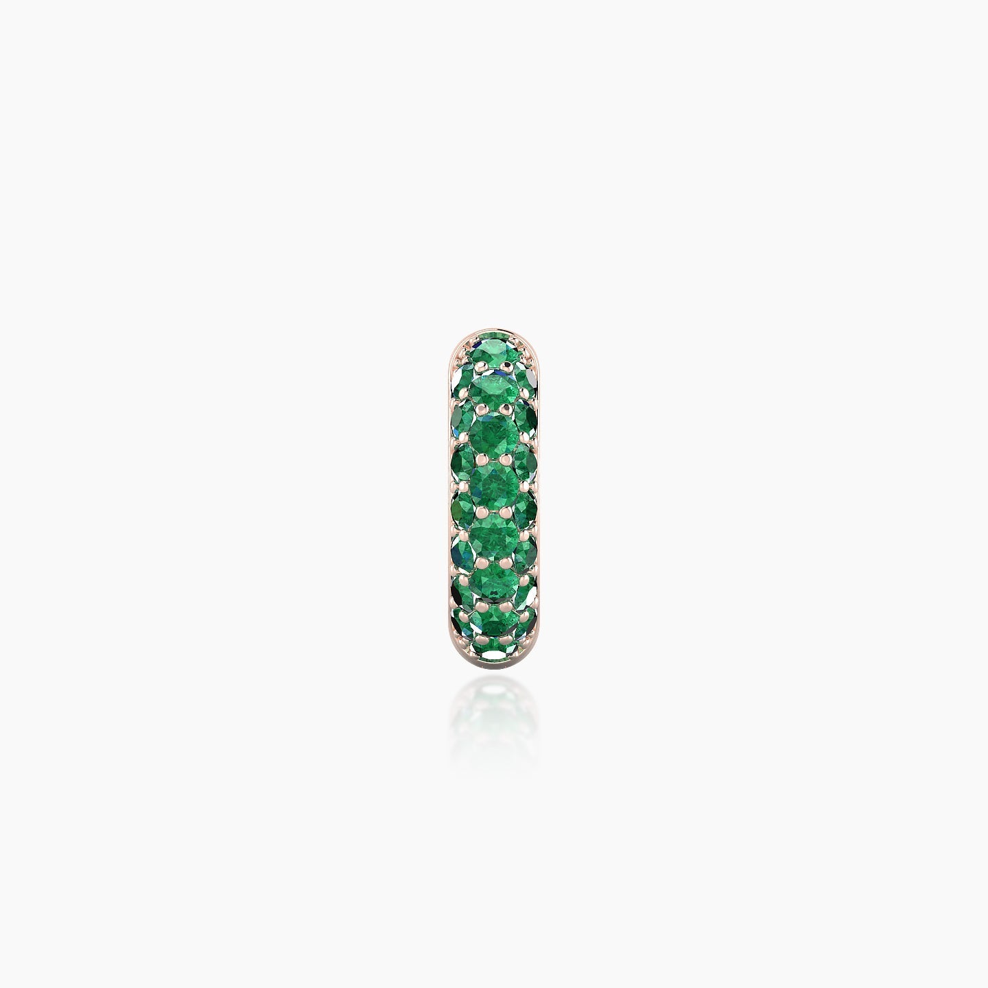 Theia | 18k Rose Gold 6.5 mm Pave Emerald Hoop Piercing