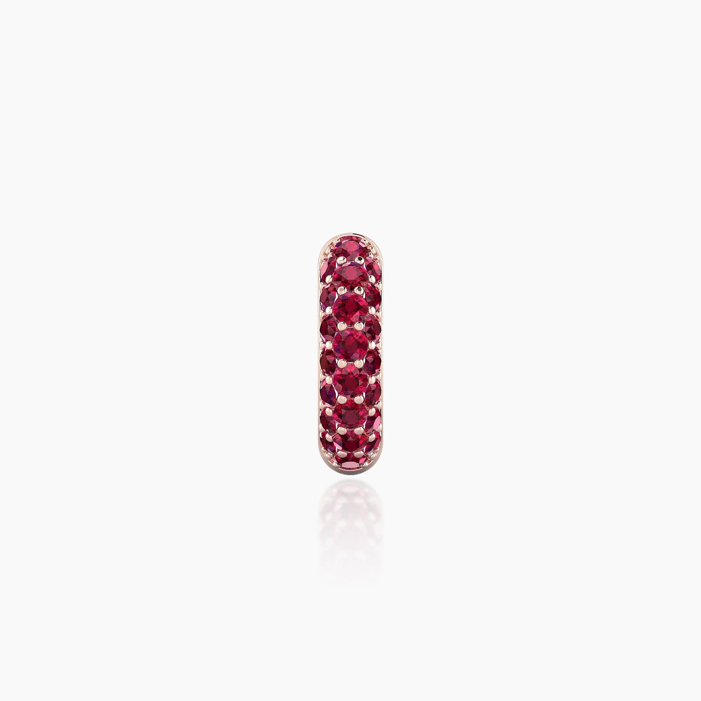 Theia | 18k Rose Gold 6.5 mm Pave Ruby Hoop Piercing