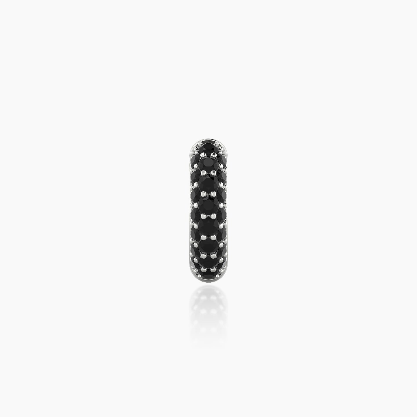 Theia | 18k White Gold 6.5 mm Pave Black Diamond Hoop Piercing